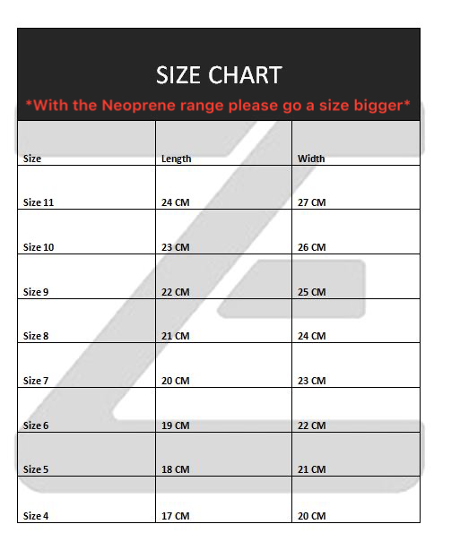 Glove Size Chart